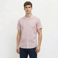 Men Light Pink Printed Casual Shirt