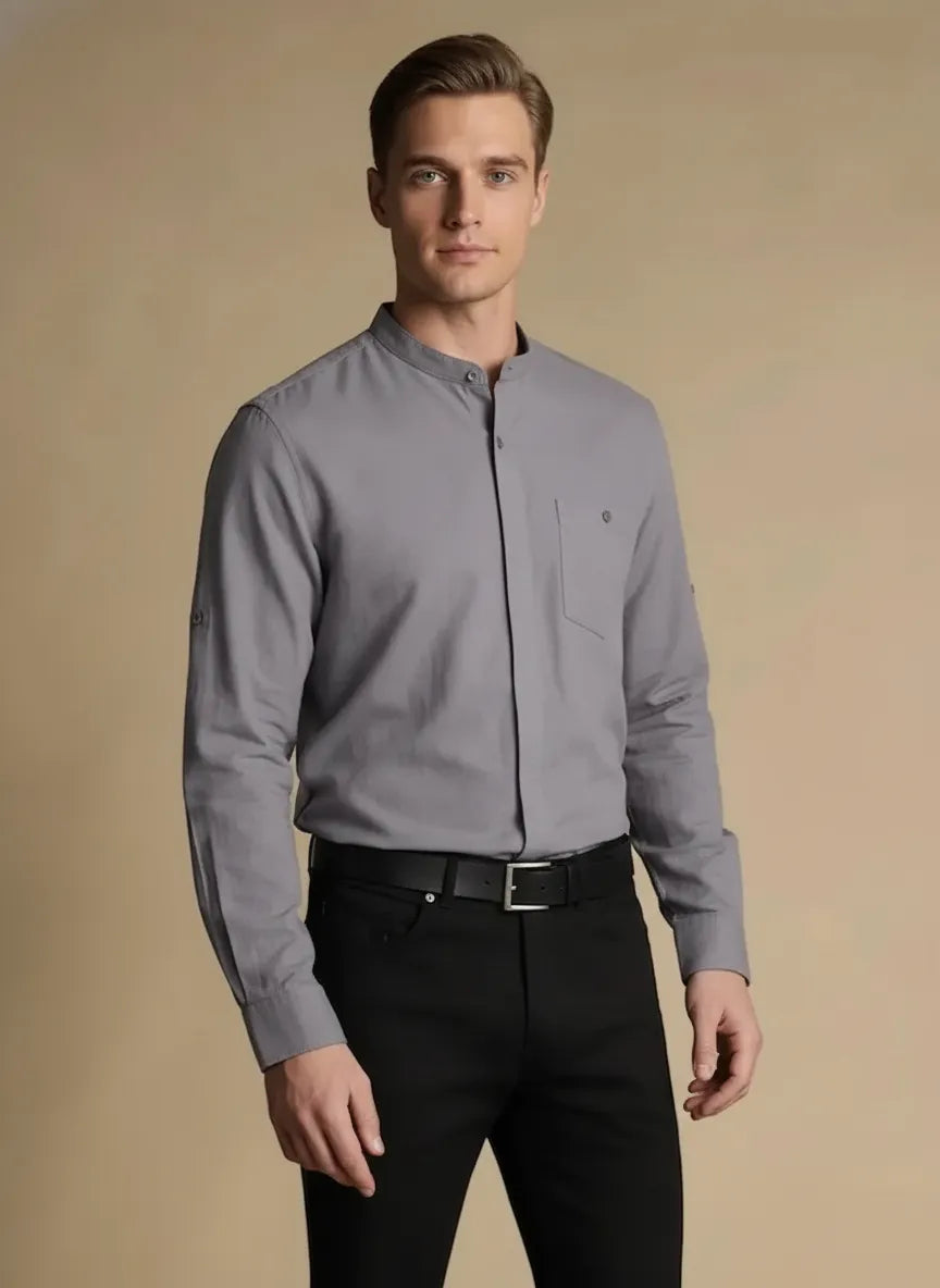 Men Grey Casual Shirt