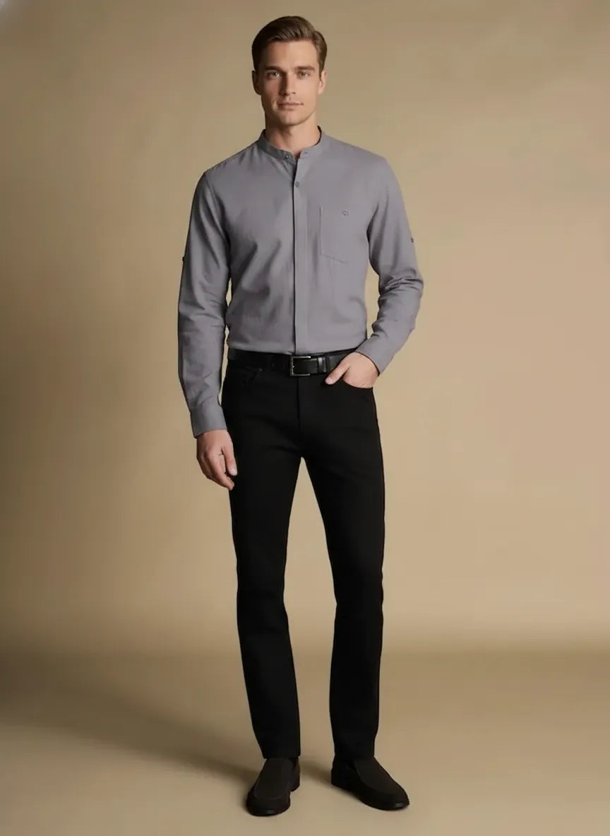Men Grey Casual Shirt