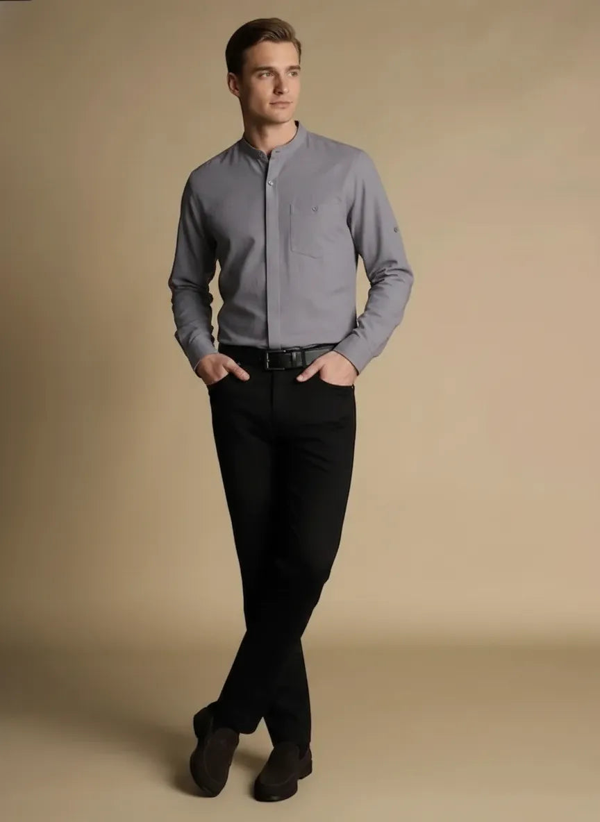 Men Grey Casual Shirt