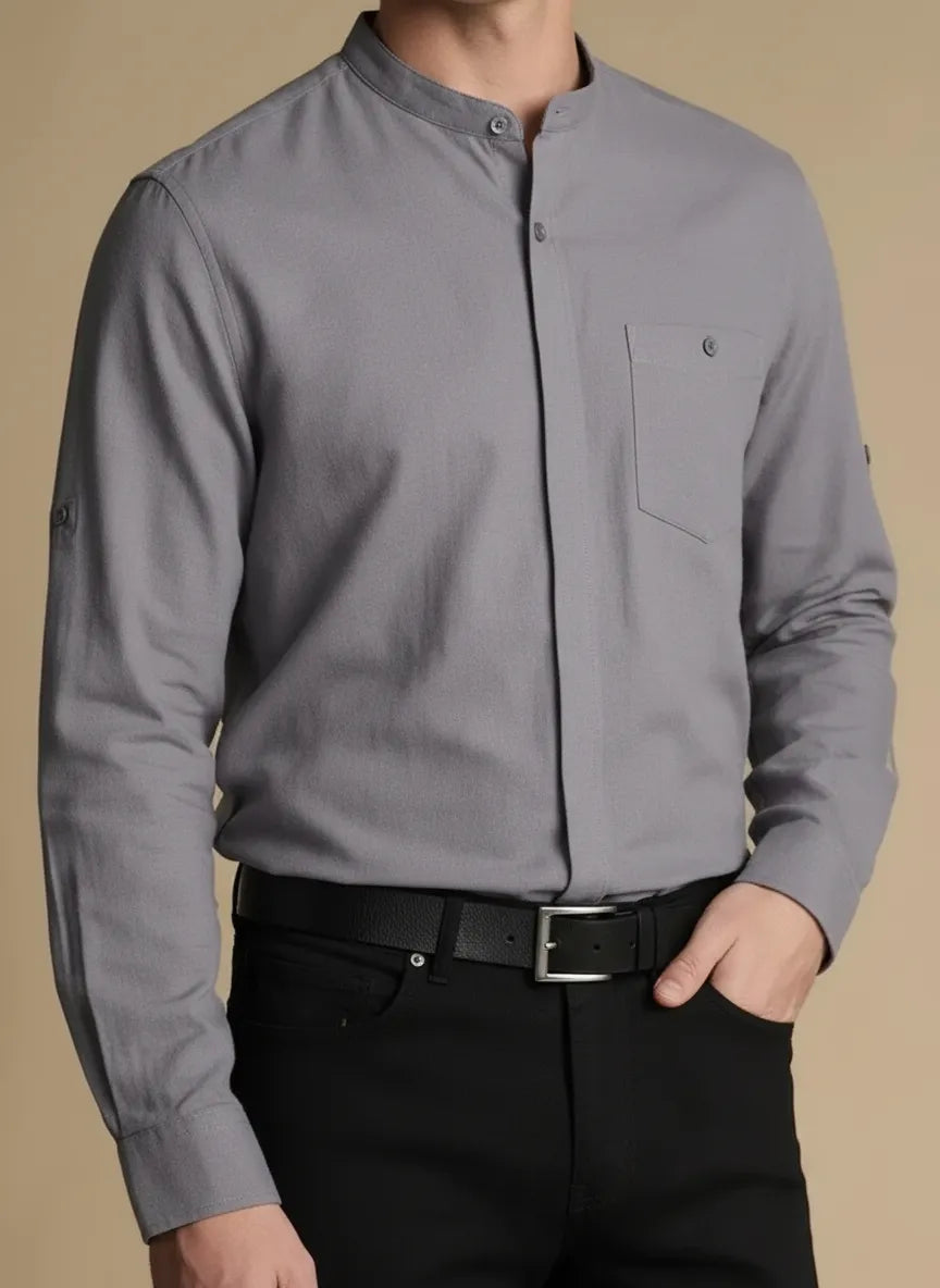 Men Grey Casual Shirt