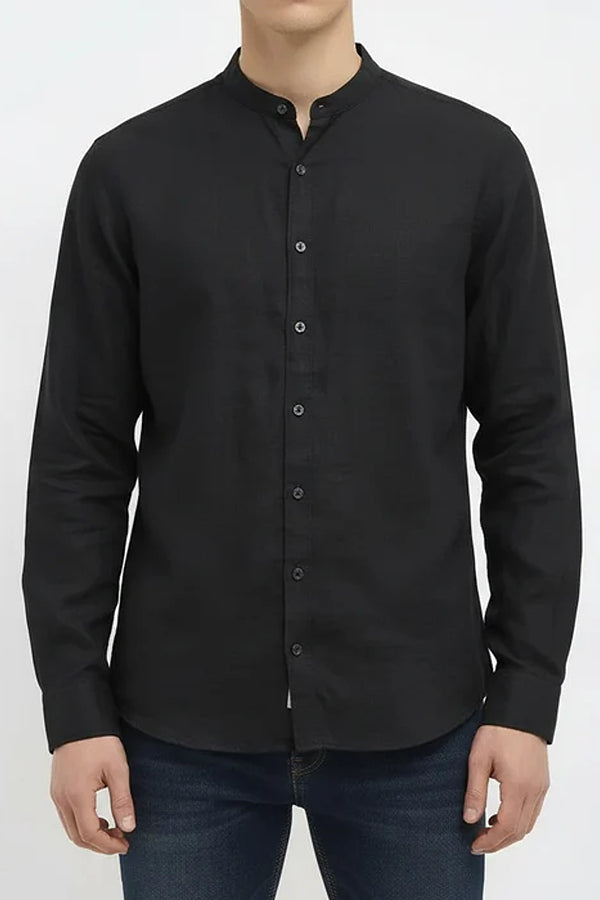 Men Polo Neck Solid Casual Shirt