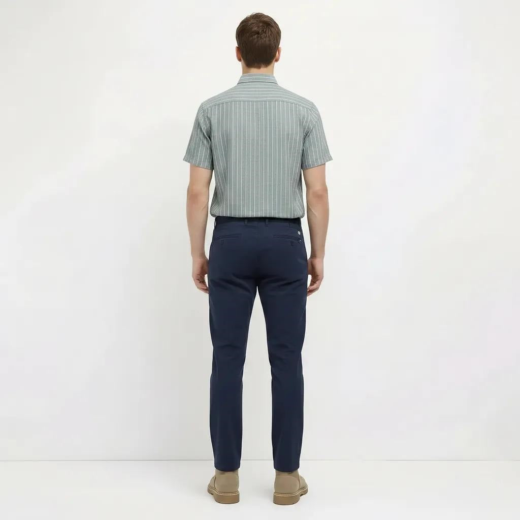 Men Fern Melange Striped Casual Shirt