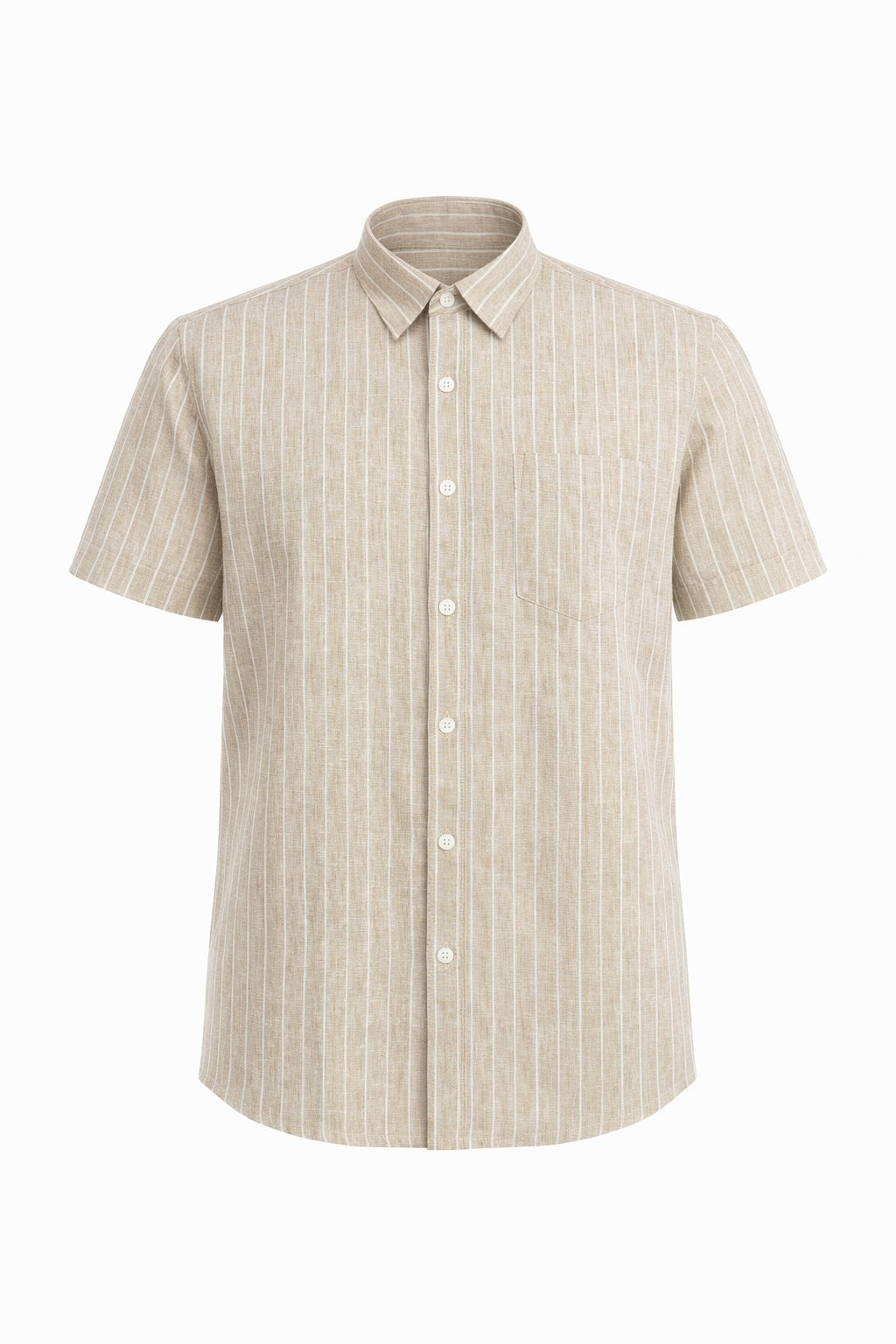 Men Natural Melange Striped Casual Shirt
