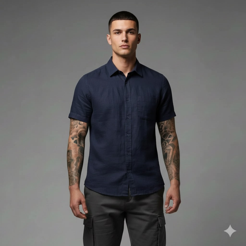 Men Navy Casual Shirt