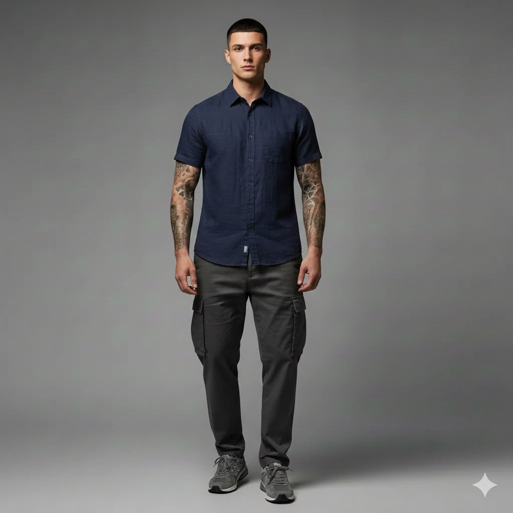 Men Navy Casual Shirt