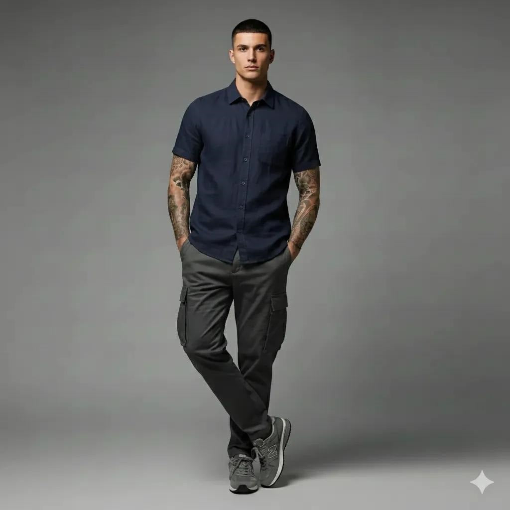 Men Navy Casual Shirt