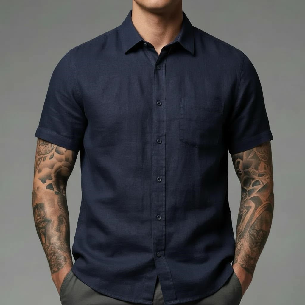 Men Navy Casual Shirt