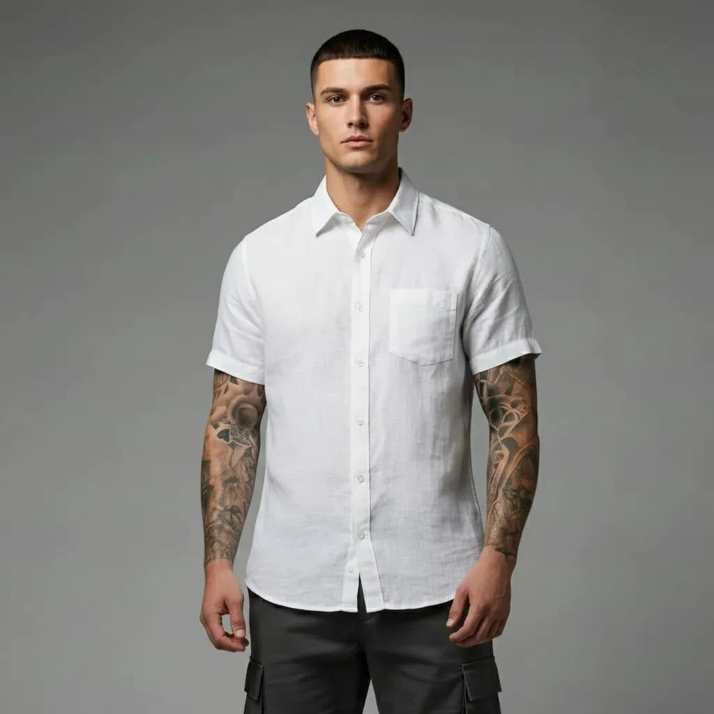 Men White Casual Shirt