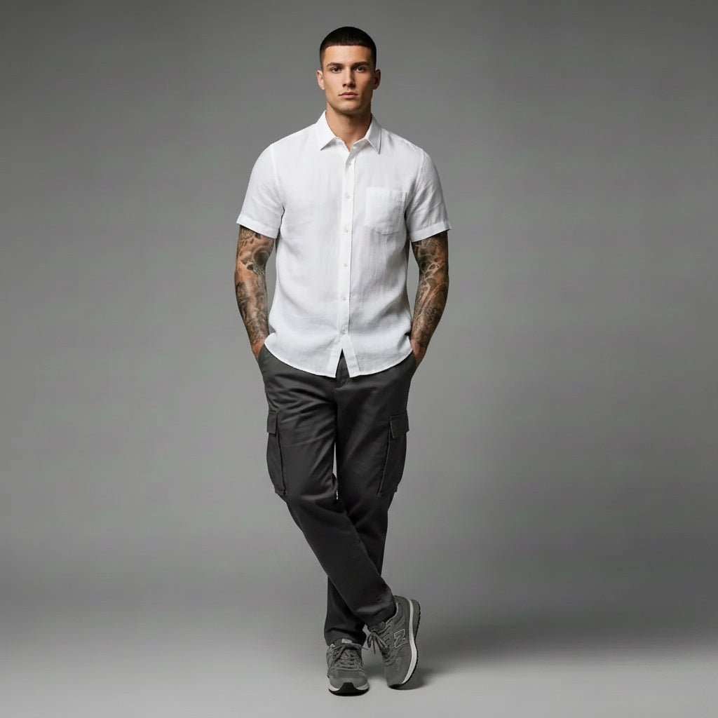 Men White Casual Shirt