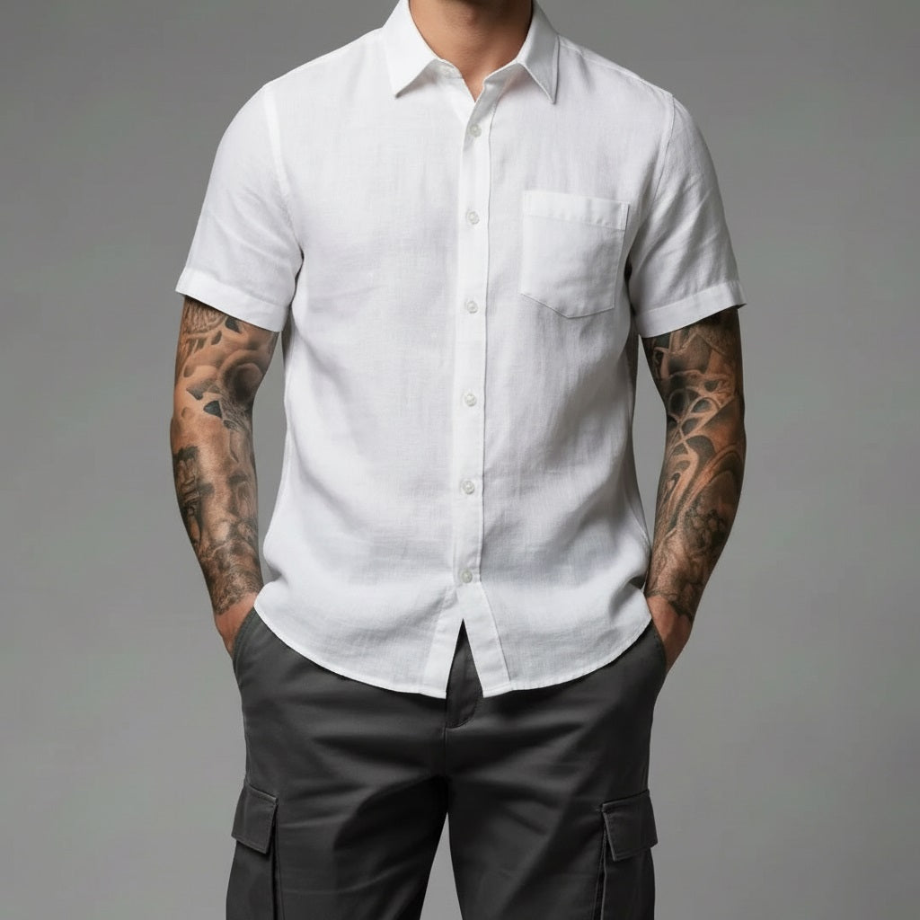Men White Casual Shirt