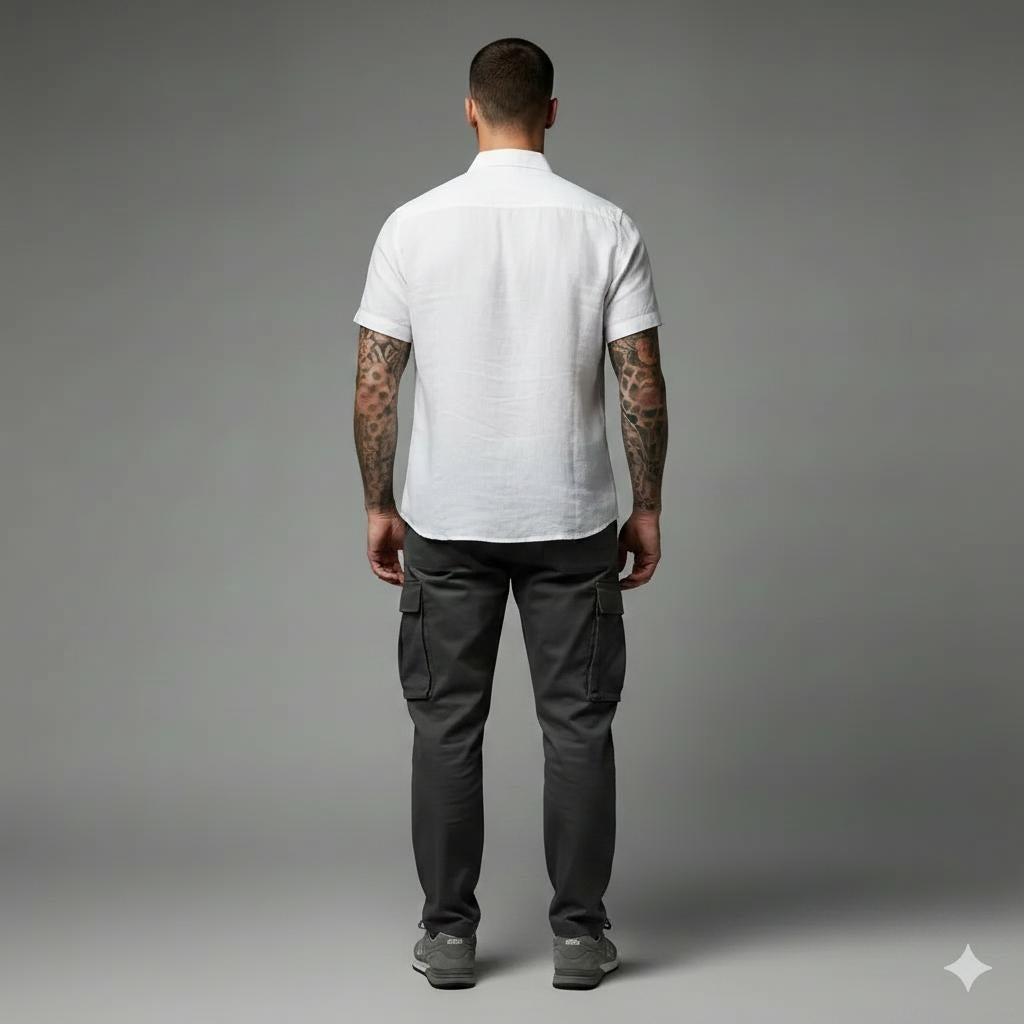 Men White Casual Shirt