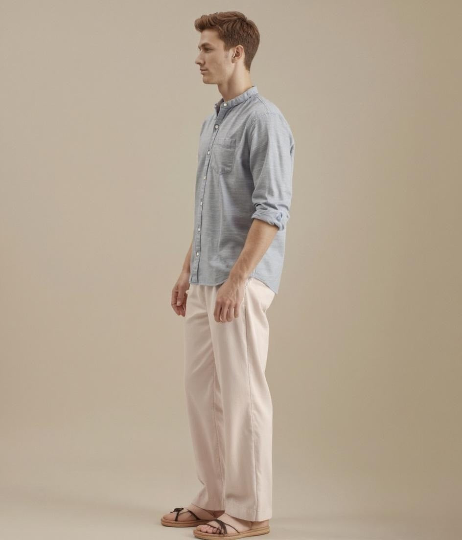 Mettle Men Casual Solid Polo Neck Shirt