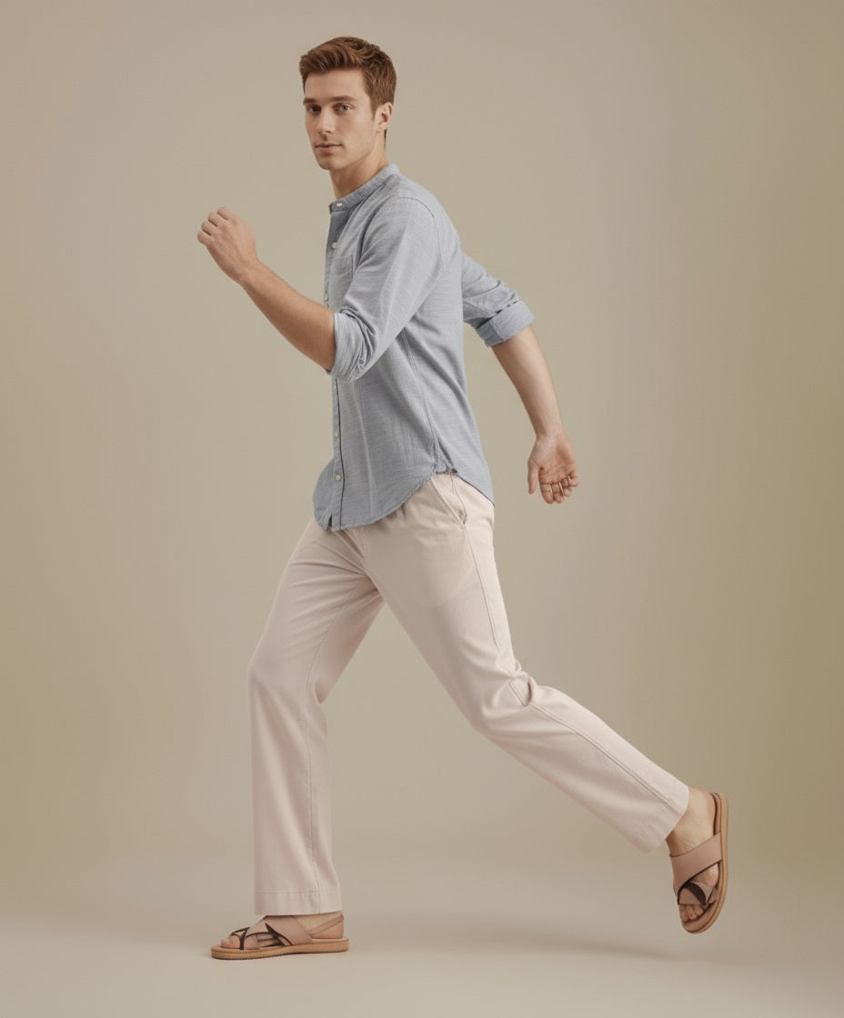 Mettle Men Casual Solid Polo Neck Shirt