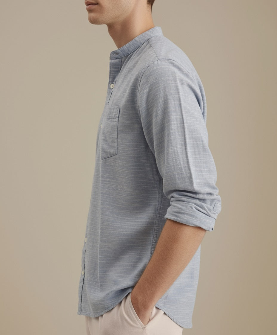 Mettle Men Casual Solid Polo Neck Shirt