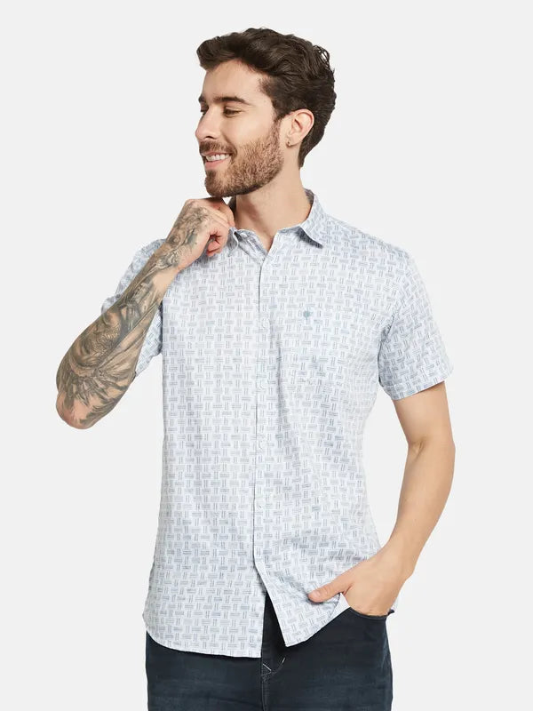 Mettle Opaque Printed Cotton Casual Shirt