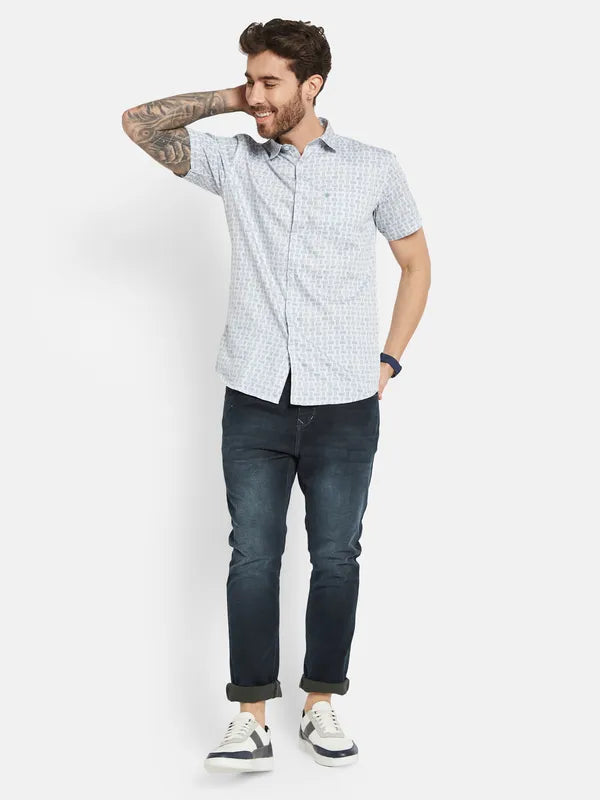 Mettle Opaque Printed Cotton Casual Shirt