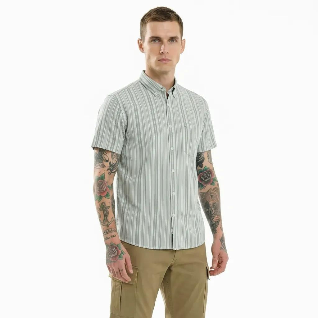 METTLE Men Fern Multi Stripes Striped Casual Shirt