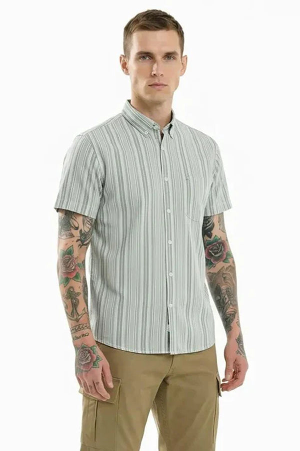 METTLE Men Multi Stripes Striped Casual Shirt