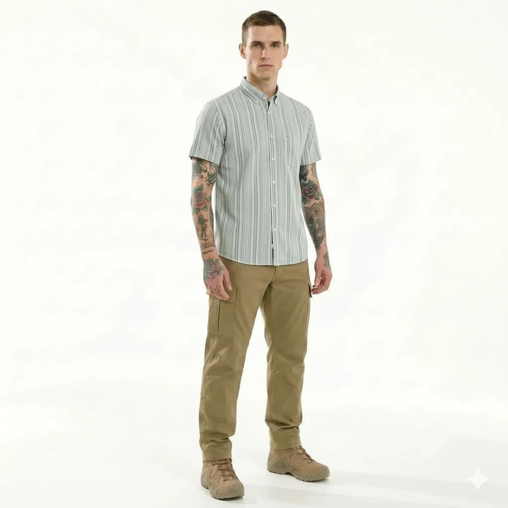 METTLE Men Fern Multi Stripes Striped Casual Shirt