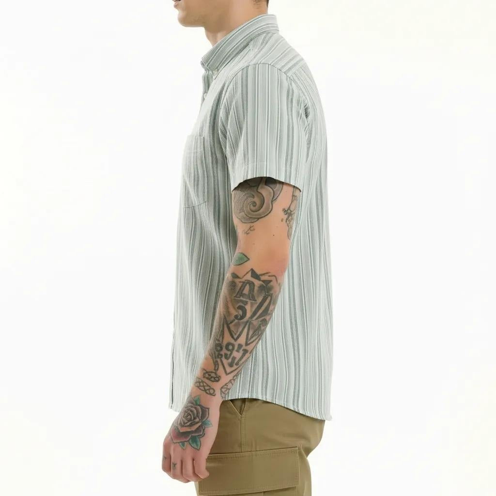 METTLE Men Fern Multi Stripes Striped Casual Shirt