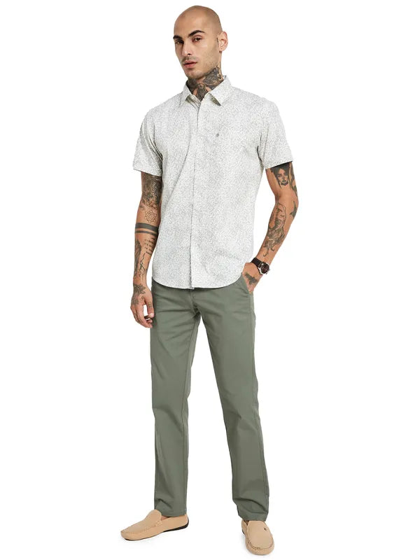 Mettle Floral Printed Short Sleeve Cotton Casual Shirt