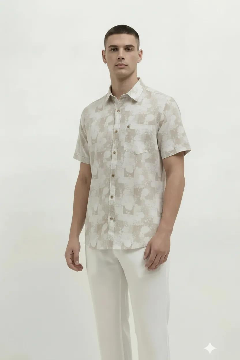 Men Natural Colourblocked Casual Shirt