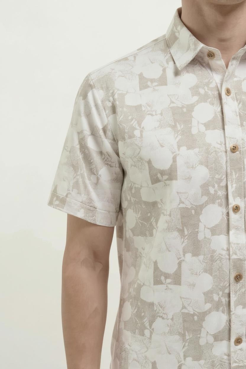 Men Natural Colourblocked Casual Shirt