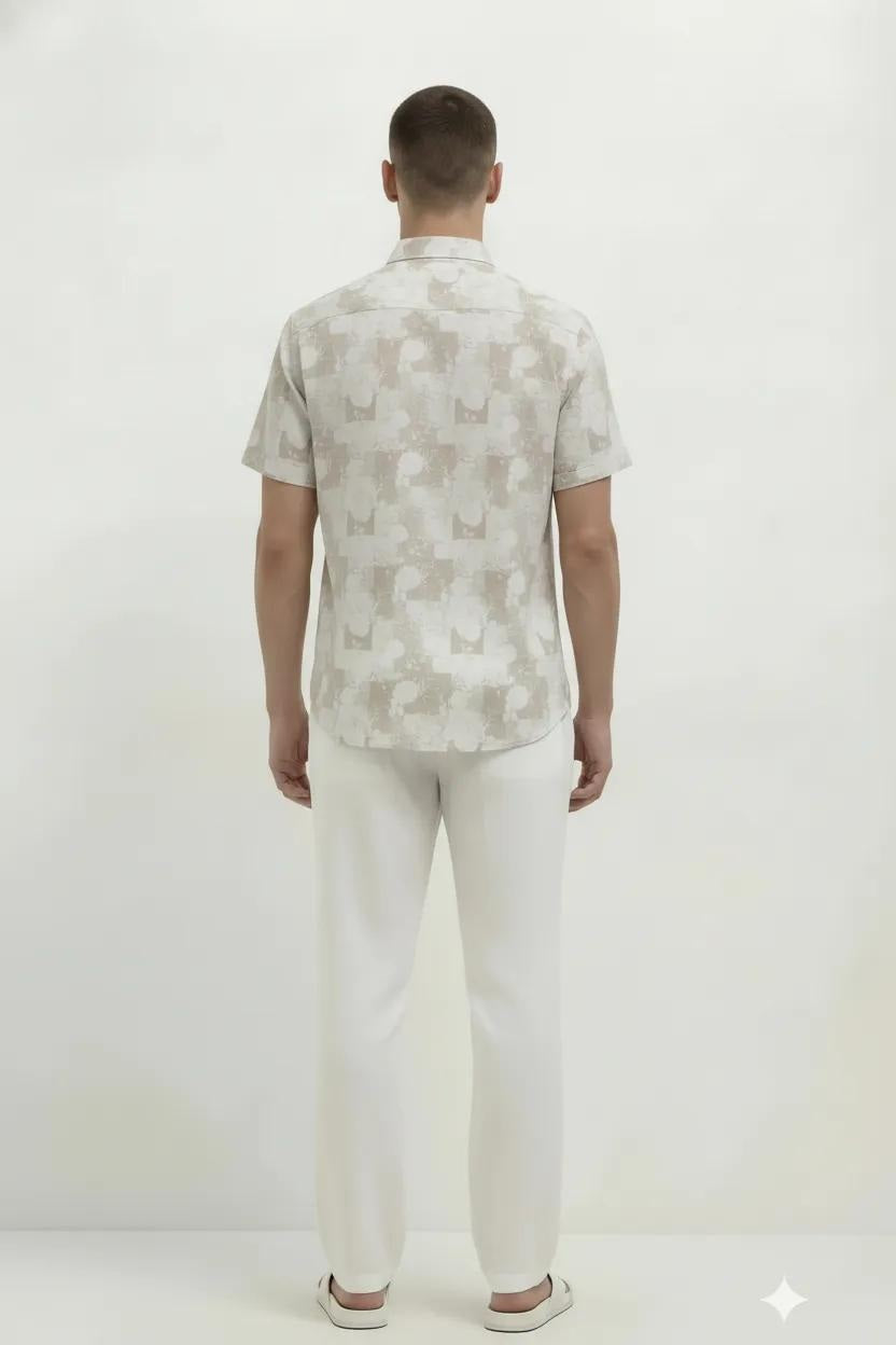 Men Natural Colourblocked Casual Shirt