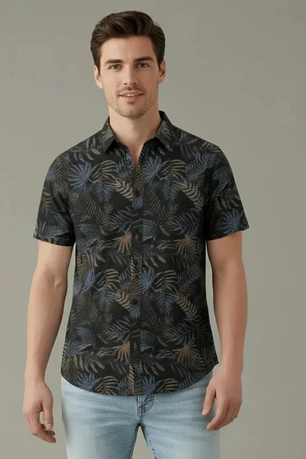 Men Graphic Print  Polo Neck Shirt