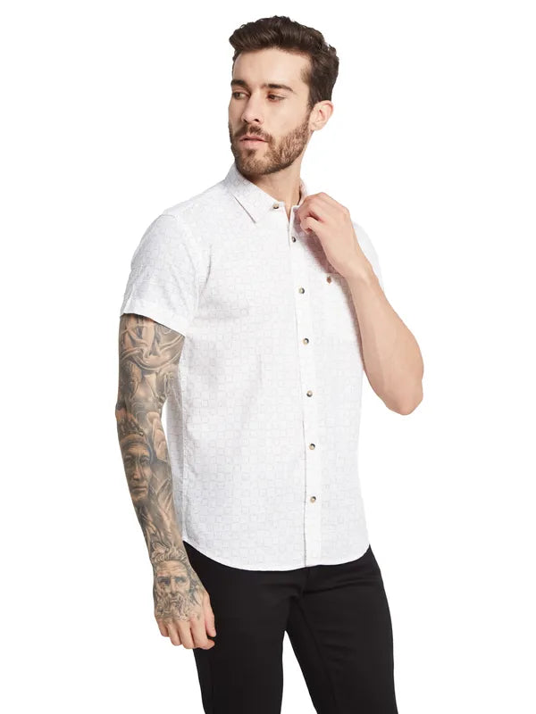 Mettle Geometric Printed Casual Shirt