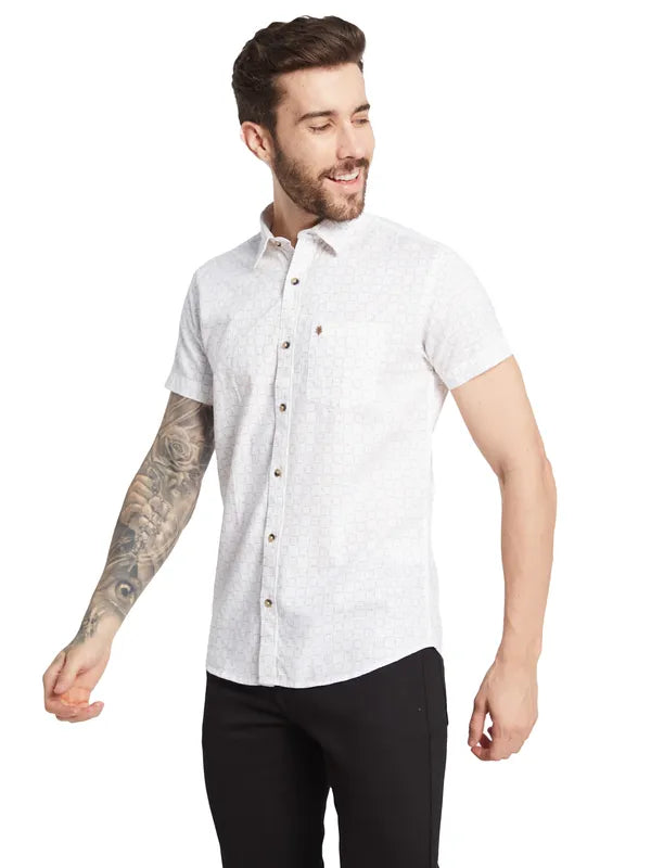 Mettle Geometric Printed Casual Shirt