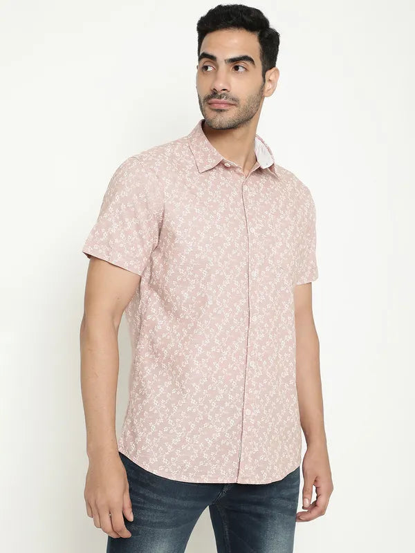 Mettle Men Floral Printed Cotton Casual Shirt