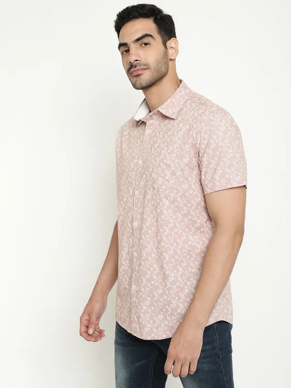 Mettle Men Floral Printed Cotton Casual Shirt