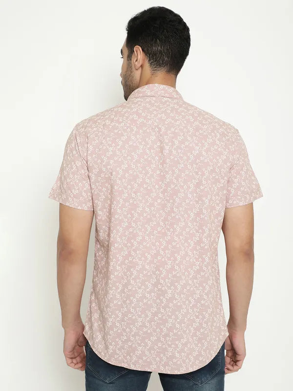 Mettle Men Floral Printed Cotton Casual Shirt