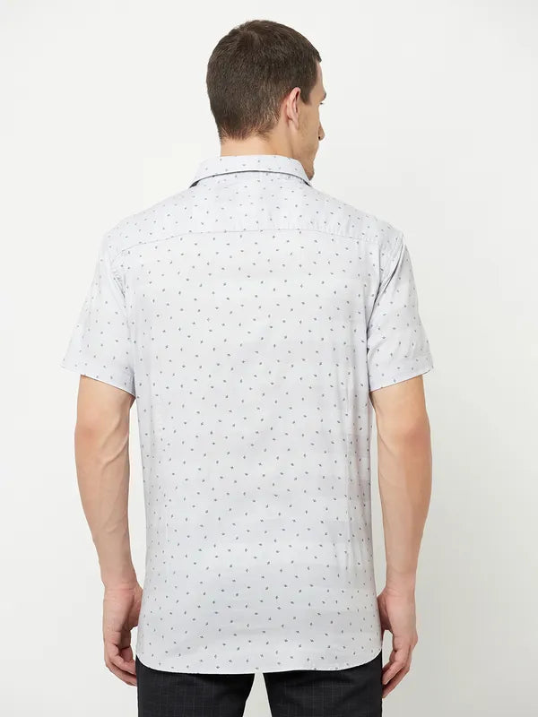 Mettle Men Grey Printed Casual Shirt