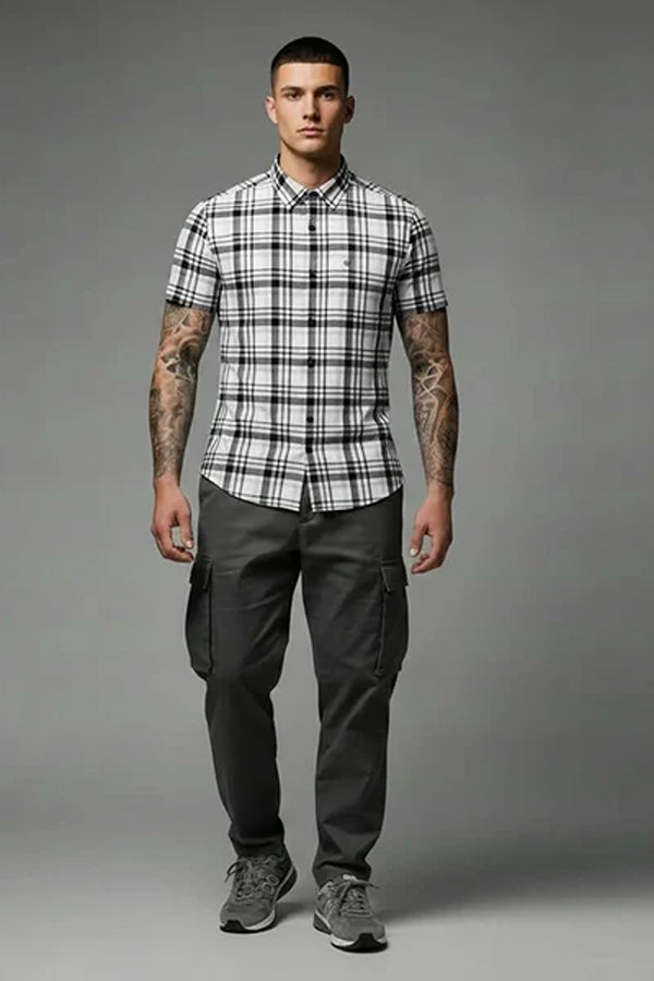Men Tartan Checks Checked Casual Shirt