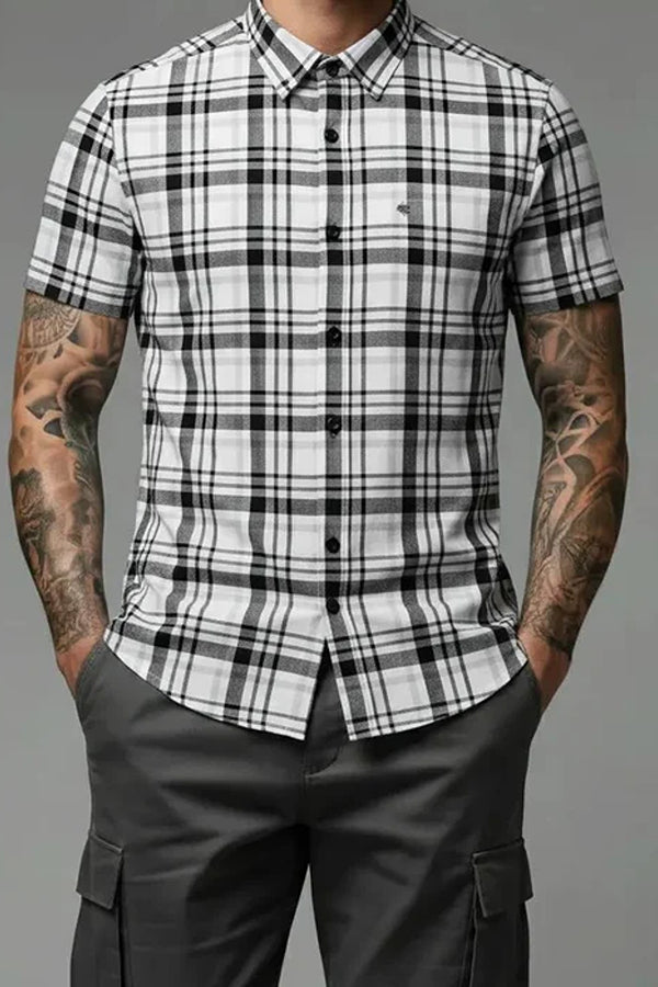 Men Tartan Checks Checked Casual Shirt