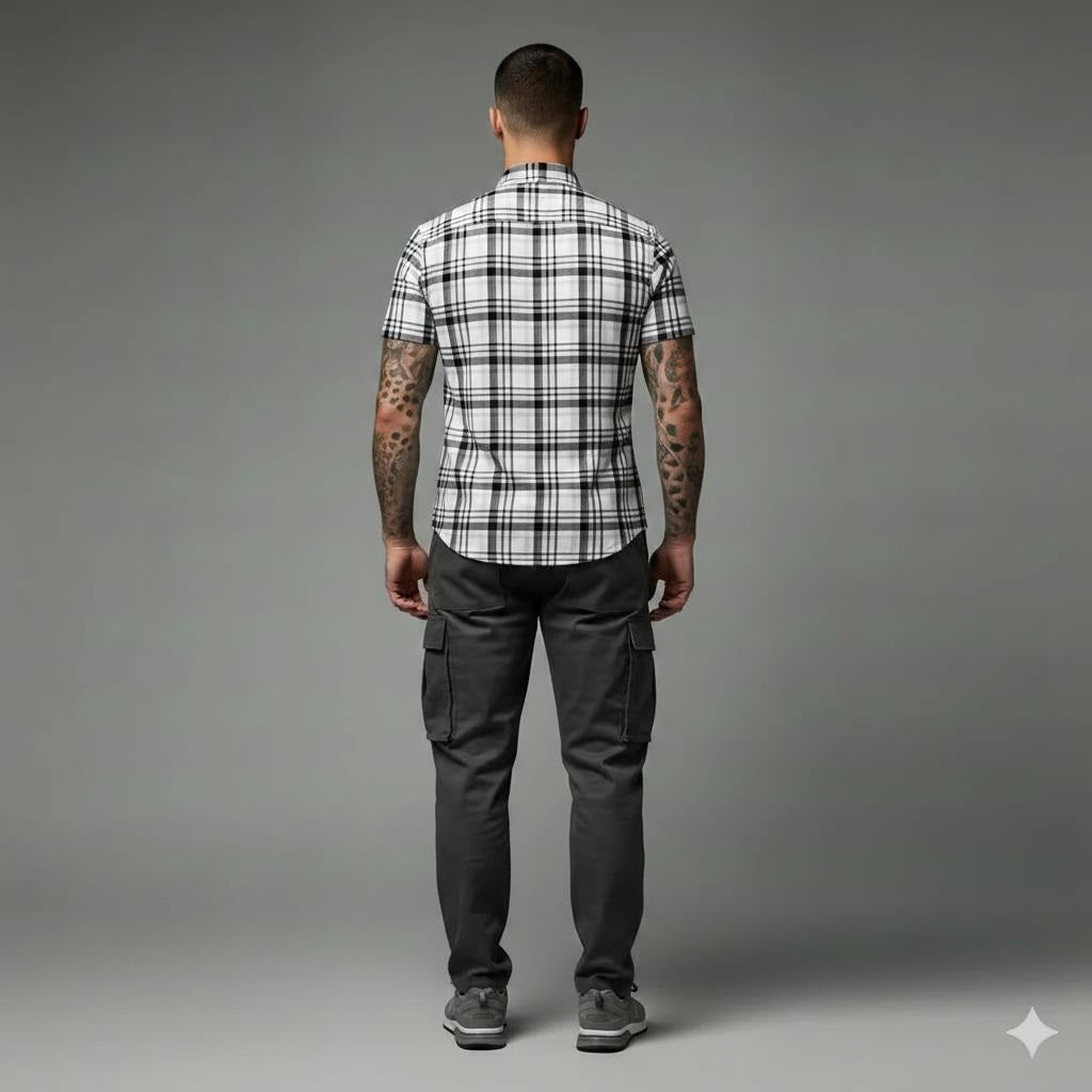 Men Light Olive Tartan Checks Checked Casual Shirt