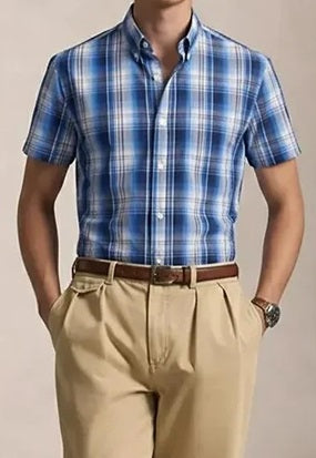 Men Denim Checked Casual Shirt