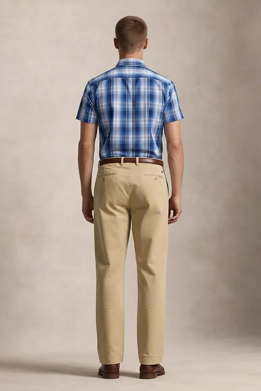 Men Denim Checked Casual Shirt