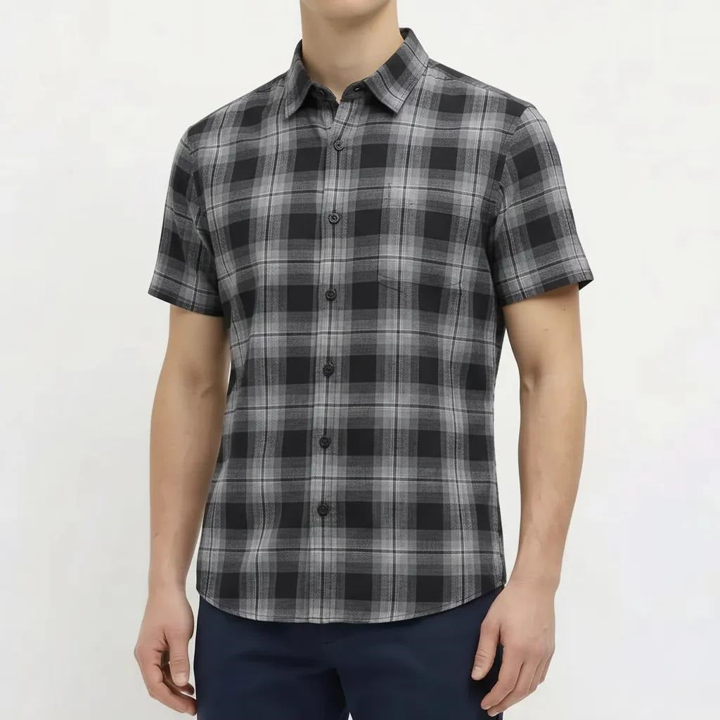 Men Black Checked Casual Shirt