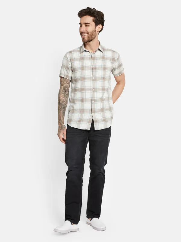 Mettle Opaque Checked Cotton Casual Shirt