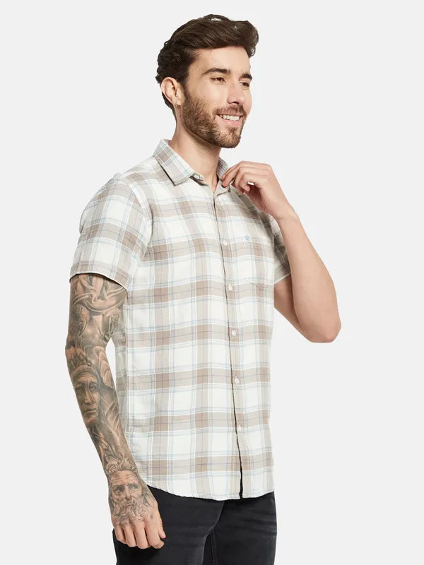 Mettle Opaque Checked Cotton Casual Shirt