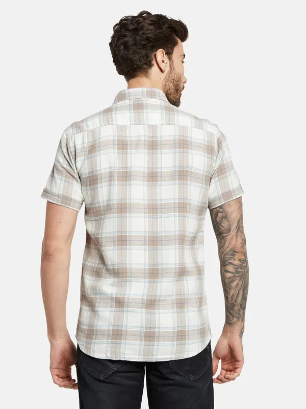 Mettle Opaque Checked Cotton Casual Shirt