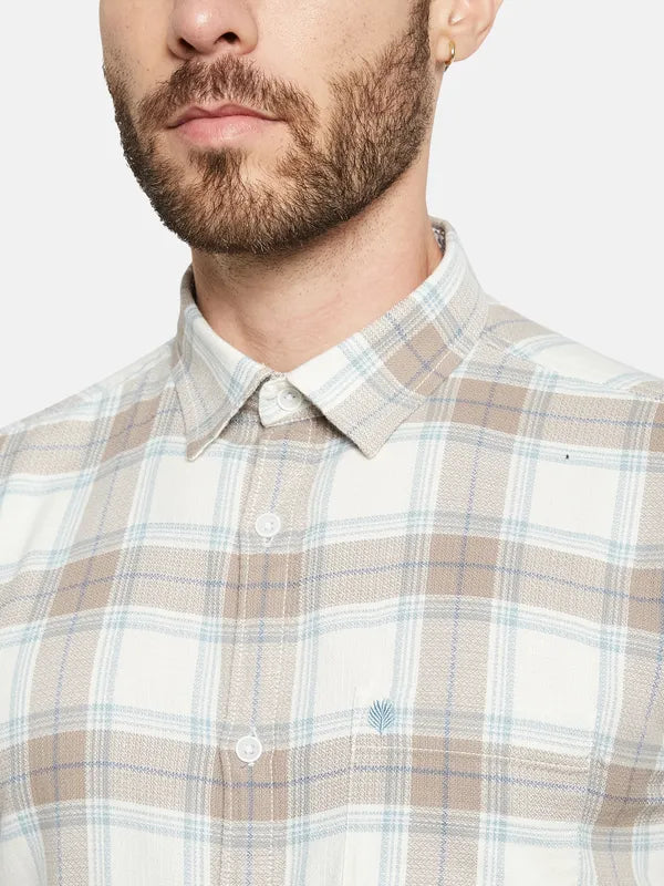 Mettle Opaque Checked Cotton Casual Shirt