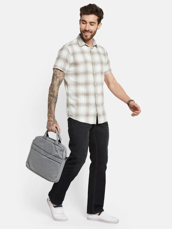 Mettle Opaque Checked Cotton Casual Shirt