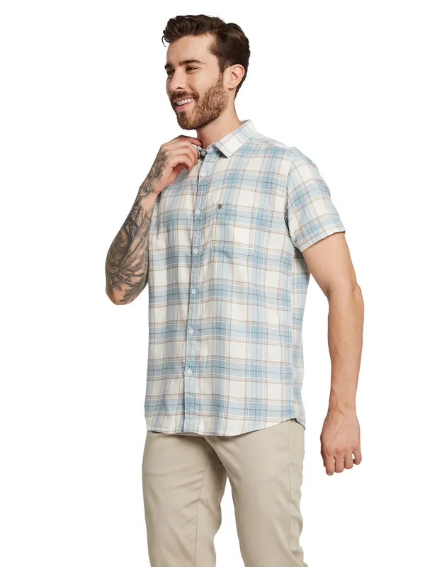 Mettle Men Tartan Checks Opaque Checked Casual Shirt