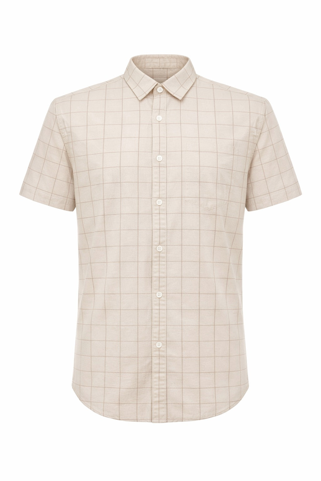Men Natural Windowpane Checks Checked Casual Shirt