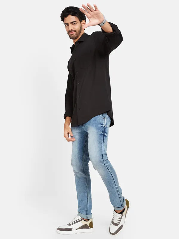 Mettle Men Black Casual Shirt